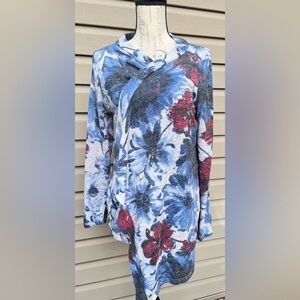 42 pops Desigual Blue and Red Floral Long Sleeve Top
